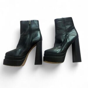 38 Black Platform Ankle Boots